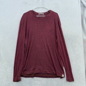 Jake Agave T Shirt Mens L Red Maroon Dyed Stretch Casual Long Sleeve Pullover